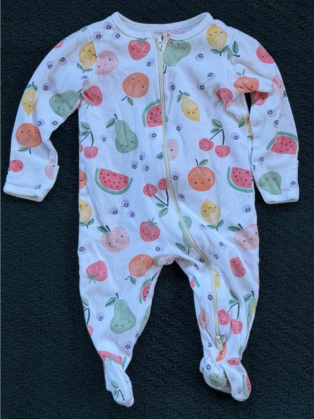 wonder nation White Fruit-Print Footed One-Piece